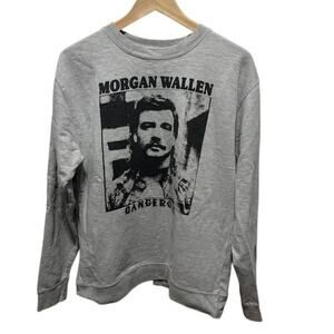 Morgan Wallen crewneck sweatshirt Dangerous Album graphic gray and black sz Med
